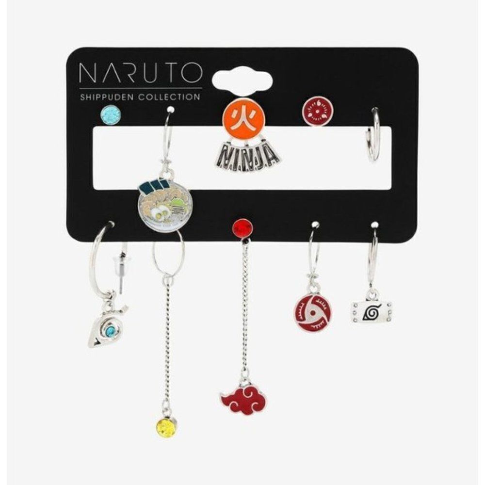 10x Naruto, Naruto Shippuden Japanese Anime Manga Mismatch Earring Set